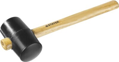 Киянка STAYER резиновая черная с деревянной ручкой, 450г.