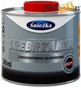 Эмаль жаростойкая Srebrzanka силиконовая серебристая 0,2л
