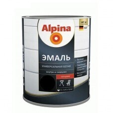 Эмаль алкидн. Alpina Эмаль универсальная глянцевая, цветная, черный 0,75 л / 0,77 кг