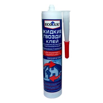 Ecolux Жидкие гвозди клей полимерный БЕЛЫЙ 310мл