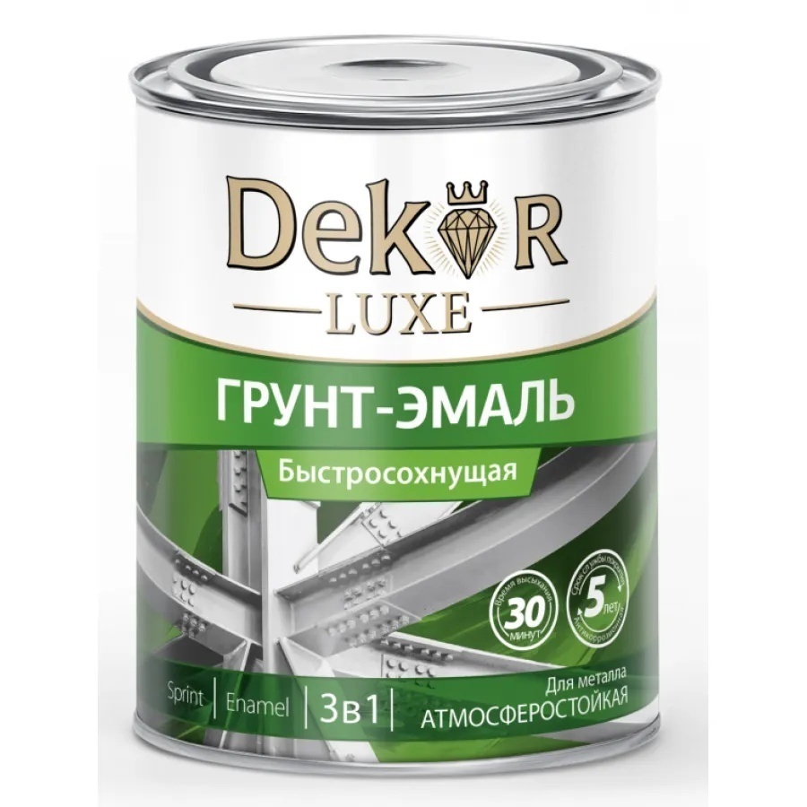 Грунт-эмаль  "DEKOR" SPRINT 3 в 1 быстросохн. черная 0,9кг