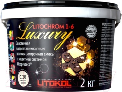 LITOKOL  LITOCHROM 1-6   LUXURY С.130 песочная.-затир.смесь (2 kg bucket)