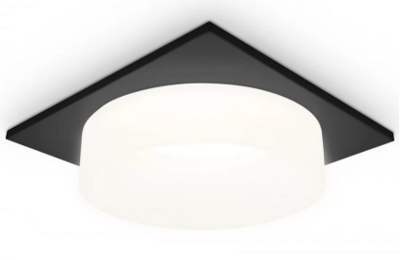 Встраиваемый точечный светильник с акрилом TN1316 SBK/FR черн песок/бел матов GU5.3 92*92*45