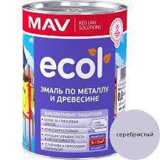 Эмаль ECOL по металлу и древесине (ПФ-115) серебристая глянцевая 1,0л (0,8 кг)