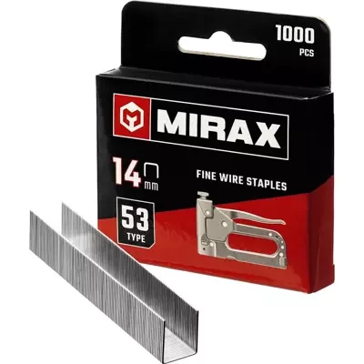 Скобы MIRAX 14 мм для степлера тонкие тип 53, 1000 шт