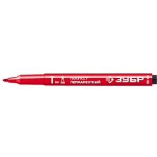 Перманентный маркер ЗУБР, 1 мм заостренный, красный, МП-100, серия Профессионал
