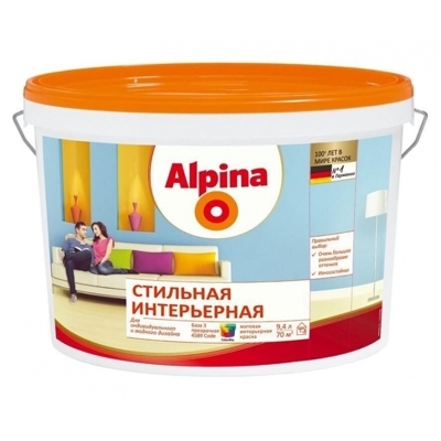 Краска ВД-АК Alpina Стильная интерьерная База 3  9,4л (14,9 кг)