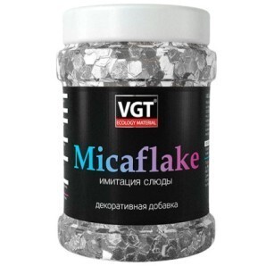Добавка декоративная Micaflake "VGT", серебристо-белая, 2000 мкм, 0,09 кг