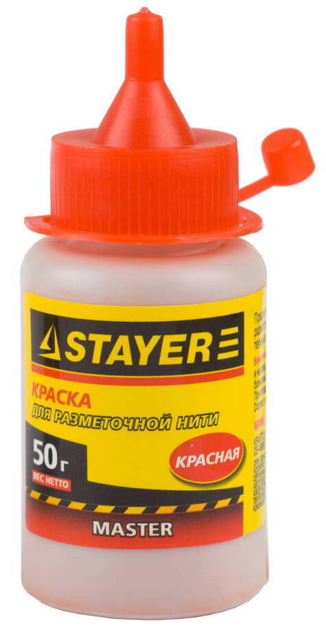 Краска STAYER для разметочных шнуров, красная, 50г