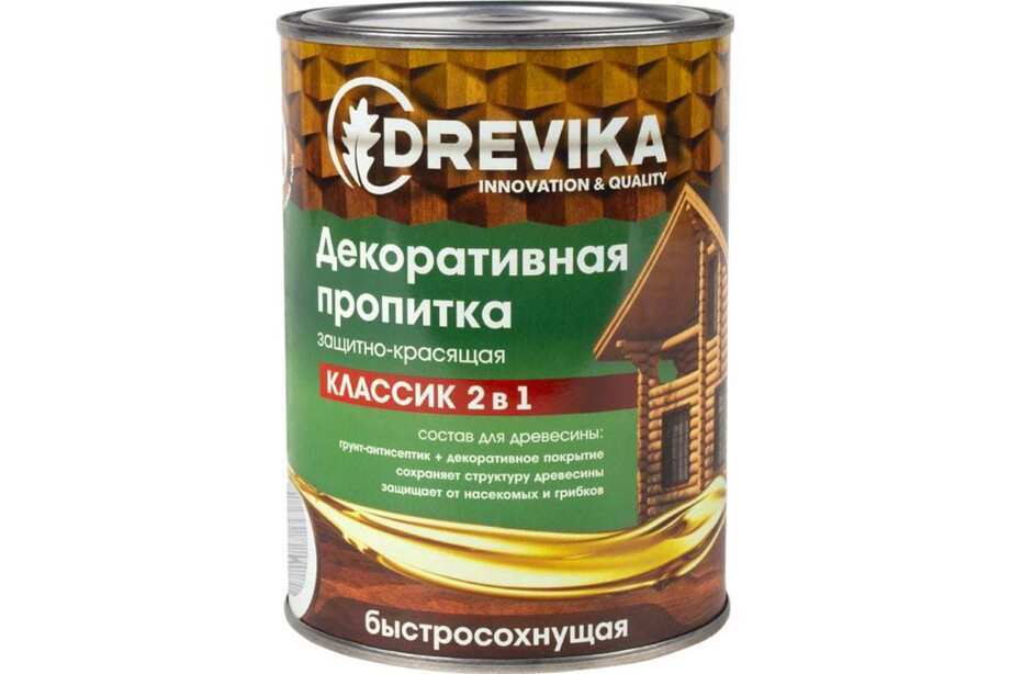 Декоративная пропитка DREVIKA 2в1 Классик дуб 0,75л