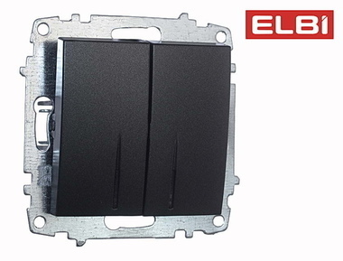 EL-BI, Zena-Vega, выключатель 2-кл с подсветкой,дымчатый, механизм