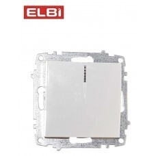 EL-BI, Zena-Vega, выключатель 1-кл с подсветкой, белоснежный, механизм