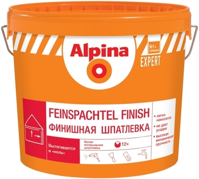 АКЦИЯ! Шпатлевка белая, ВП 1 Д Alpina EXPERT Feinspachtel Finish 15кг