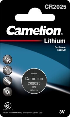 Camelion CR2025 BL-1 (CR2025-BP1, батарейка литиевая,3V)