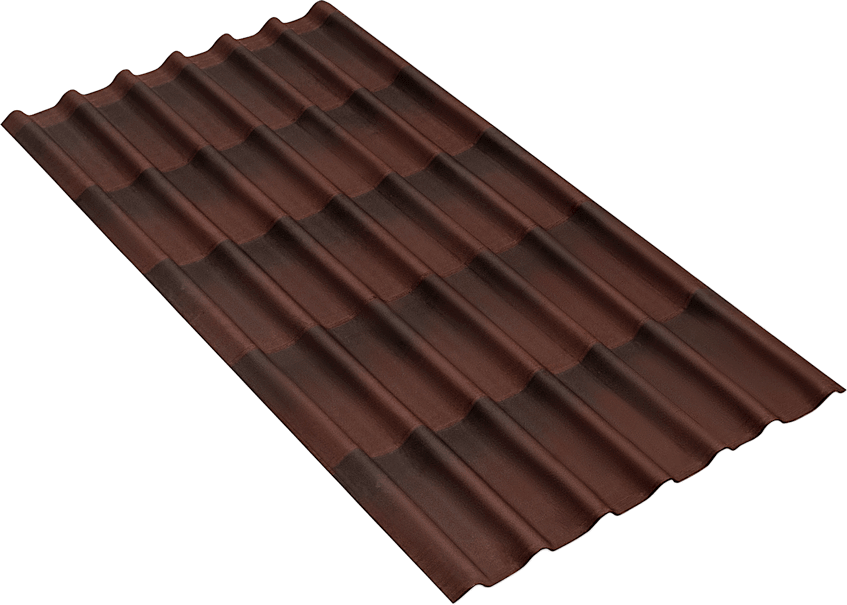АКЦИЯ Лист  ONDULINE Tile черепица х5 с тенью 3D (коричневый) 1,95х0,96м