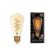 Лампа Gauss LED Filament ST64 6W E27 Golden 360Lm 2400K 1/10/40