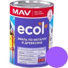 Эмаль ECOL по металлу и древесине (ПФ-115) фиолетовая глянцевая 1,0л (0,9 кг)
