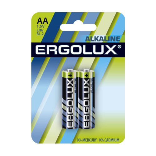Ergolux  LR6 Alkaline BL-2 (LR6 BL-2, батарейка,1.5В)