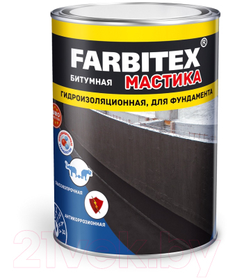 Мастика битумная гидроизоляционная (4кг)  FARBITEX