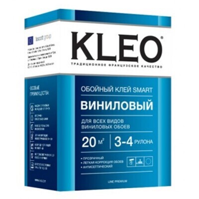Клей KLEO SMART 3-4, для виниловых обоев, сыпучий, 100гр