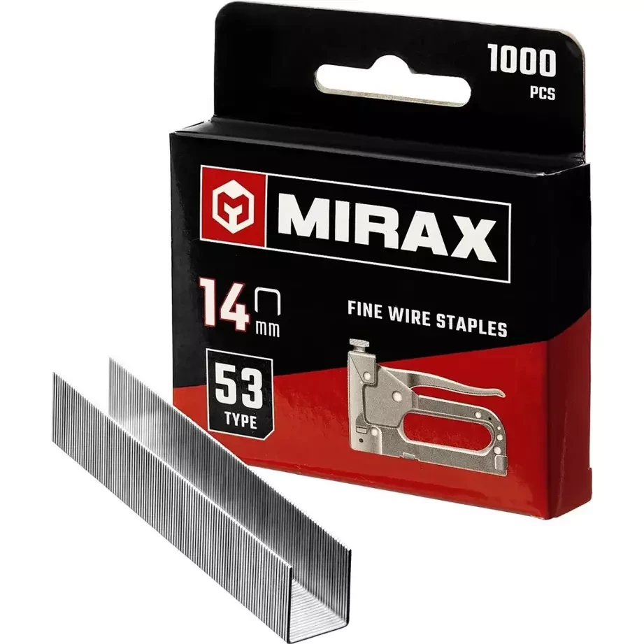Скобы для степлера MIRAX 10 мм тонкие тип 53, 1000 шт