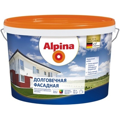 Краска ВД-АК Alpina Долговечная фасадная Б3,прозрачная  2,35л/3,36кг